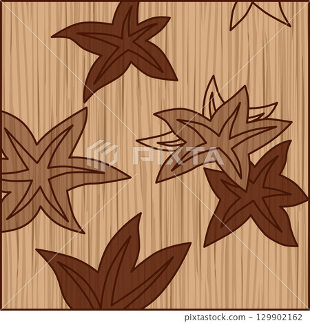 方形木牌花紮、神無月、紅葉、十月、落葉碎片 129902162