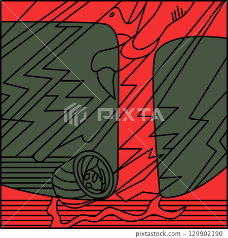 Color square Hanafuda cards - Shimotsuki Tochigi November Tochigi scum 129902190