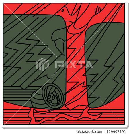 Square Hanafuda Sticker - Shimotsuki Tochigi (Tochigi scum) - November 129902191