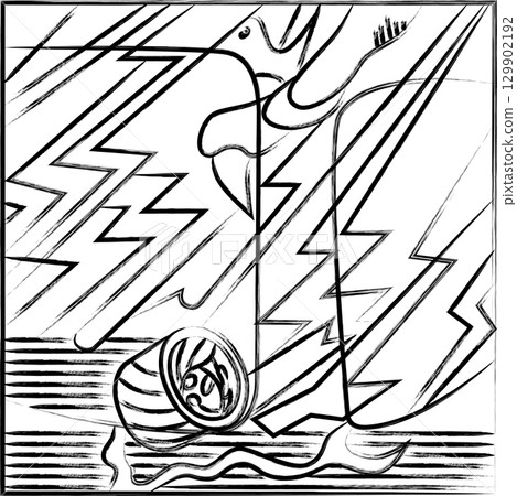 Square handwritten Hanafuda cards - Shimotsuki, Tochigi, November, Tochigi dung Square handwritten Hanafuda cards - Shimotsuki, Tochigi, November, Tochigi dung 129902192