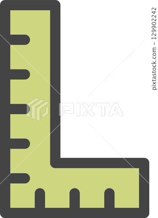 Single icon for color tools: L-shaped ruler 129902242