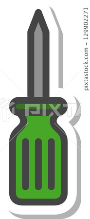 Sticker tool related single icon screwdriver 129902271