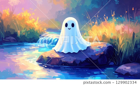 Little Ghost on the Rock by the River 129902334