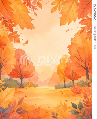 October and November Autumn Plant Frame 129902578