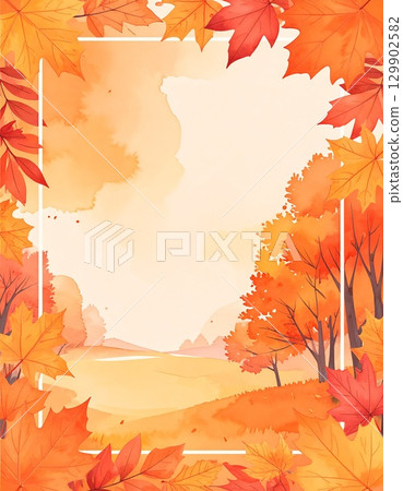 October and November Autumn Plant Frame 129902582