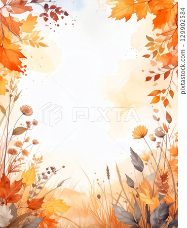 October and November Autumn Plant Frame 129902584