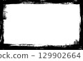 black ink brush painting blank frame border grunge artistic graphic 129902664