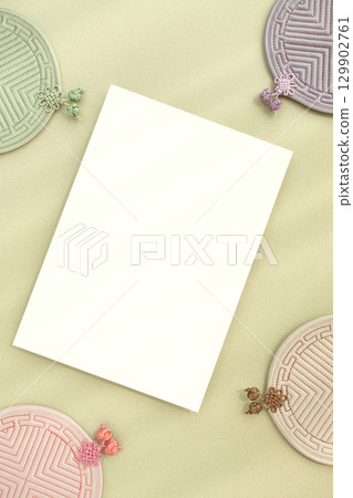 Korean traditional background and card mockup 129902761
