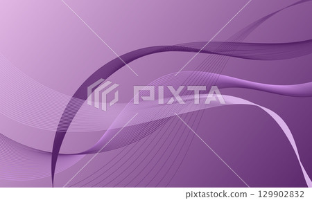 purple business lines wave curves on soft gradient abstract background 129902832