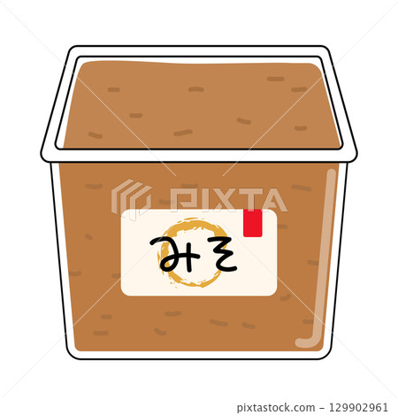 塑膠容器中傳統日本味噌的插圖 129902961