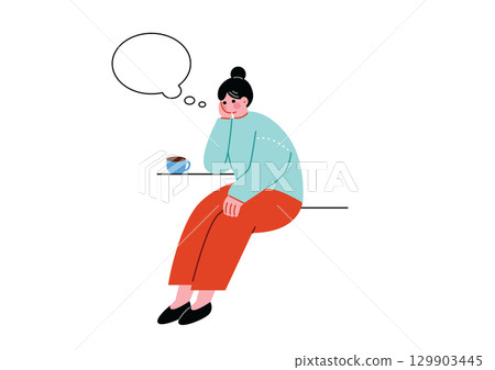 thinking woman 129903445