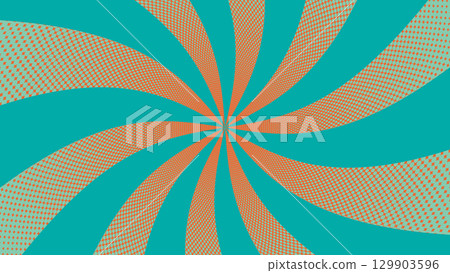 帶有漸變點的綠色扭曲集中線 129903596