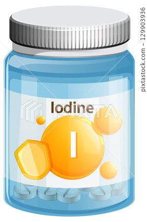 Iodine Supplement Bottle Vector Illustration Iodine Supplement Bottle Vector Illustration 129903936