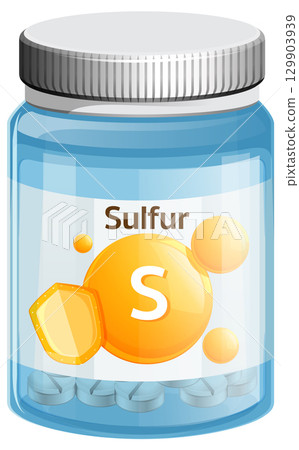 Sulfur Supplement Bottle Vector Illustration Sulfur Supplement Bottle Vector Illustration 129903939