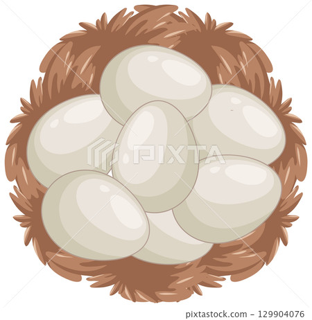 Platypus Eggs in Soft Brown Nest Top View Platypus Eggs in Soft Brown Nest Top View 129904076