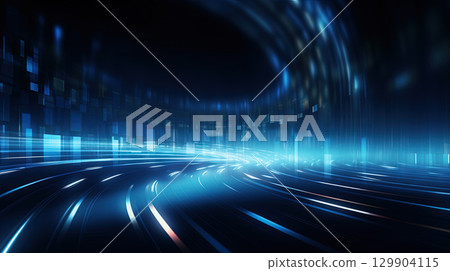 Vibrant abstract background with glowing neon lines and futuristic design. Generated AI. Vibrant abstract background with glowing neon lines and futuristic design. Generated AI. 129904115