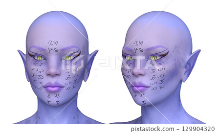 female alien face 129904320