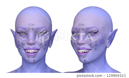 female alien face 129904321
