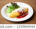 Omelette with cheese 129904444