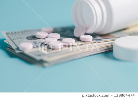 Expense of health care involves navigating pharmaceutical costs, prescription pills, medicine, finance, insurance, pharmacy support crucial roles in treating disease, covering necessary medicals. 129904474