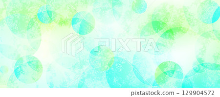 淺藍與綠色的抽象背景，在日本紙的質感上呈現出柔和的水彩風格。橫向橫幅、標題設計 129904572