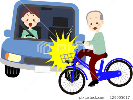 Car and bicycle collision 129905017