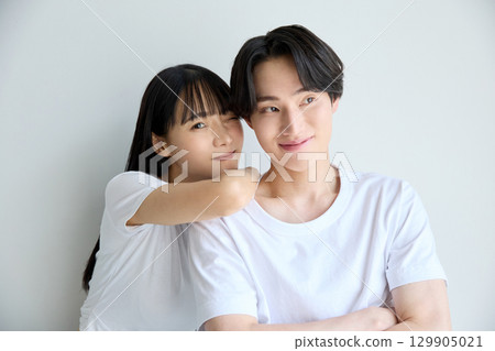 亞洲年輕男女的美女肖像 亞洲年輕男女的美女肖像 129905021