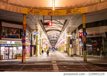 Nagasaki Prefecture: Sasebo Shikamachi Shopping Street at night Nagasaki Prefecture: Sasebo Shikamachi Shopping Street at night 129905229