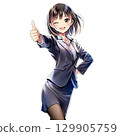 女商人發出好兆頭（漫畫/動漫風格） 129905759