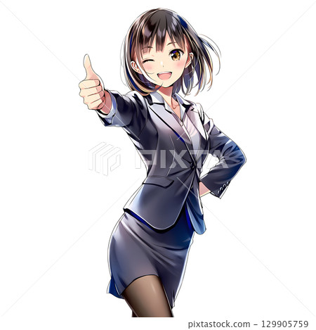 女商人發出好兆頭（漫畫/動漫風格） 129905759