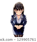 女商人鞠躬（漫畫/動漫風格） 129905761