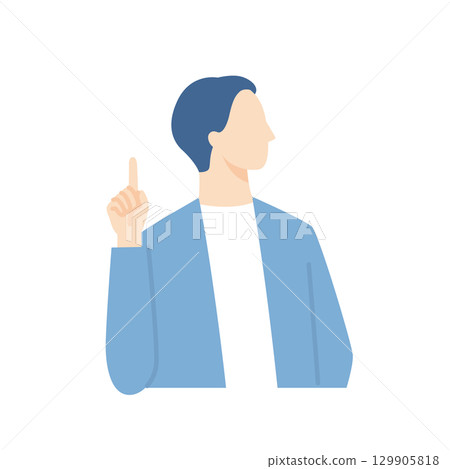 Business person pointing, man in office casual clothes Business person pointing, man in office casual clothes 129905818