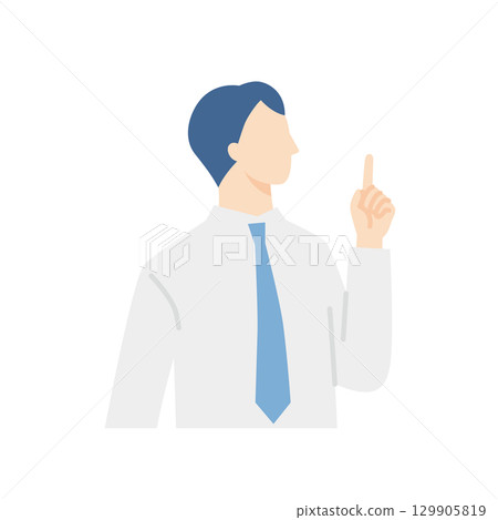Pointing businessman, man in shirt and tie Pointing businessman, man in shirt and tie 129905819