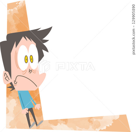 Surprised man Ver1 copy space no outline Surprised man Ver1 copy space no outline 129905890