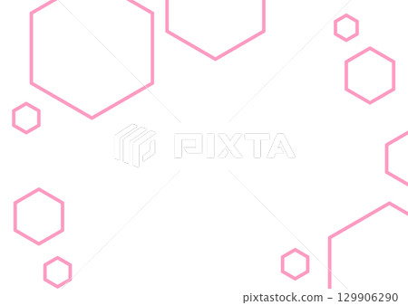 Pink simple and cute hexagonal design background 129906290
