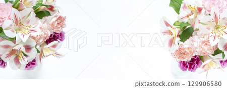 主要是粉紅色和白色的花束圖像材料 129906580
