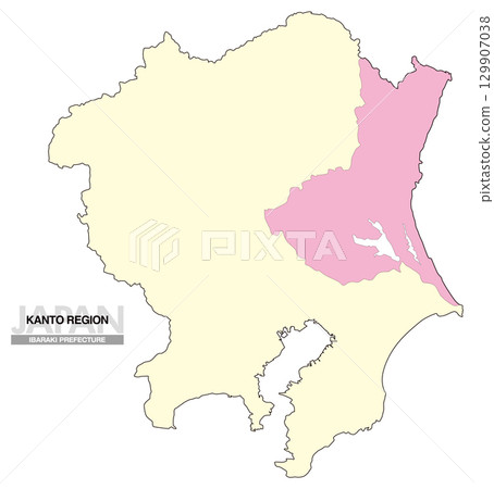 Map of Japan Kanto Region Ibaraki Prefecture No Prefectural Borders 02 129907038