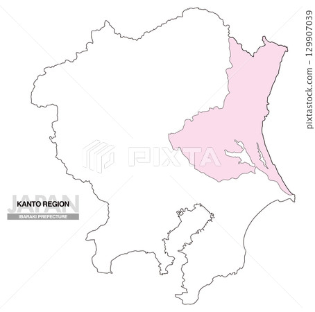 日本關東地區茨城縣地圖無縣界 01 129907039