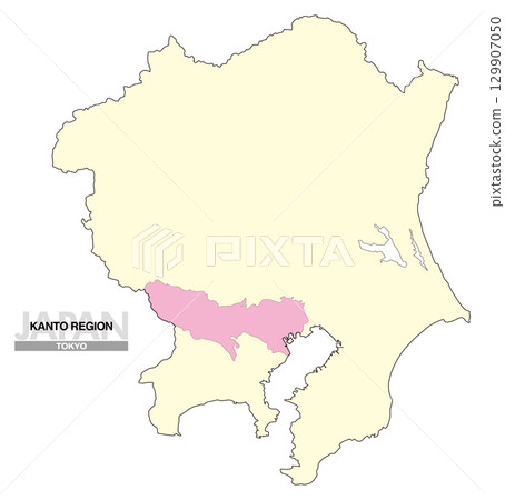 Map of Japan Kanto region Tokyo prefecture borderless 02 129907050