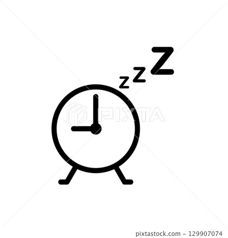 Clock with zzz icon Clock with zzz icon 129907074