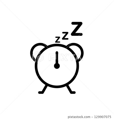Clock with zzz icon 129907075