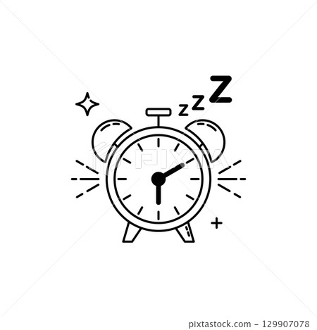 Clock with zzz icon Clock with zzz icon 129907078