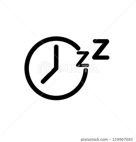 Clock with zzz icon 129907083