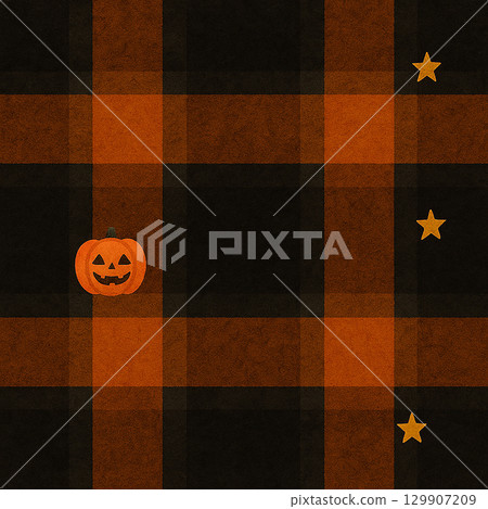 Halloween-style checkered pattern (with pumpkins) 129907209