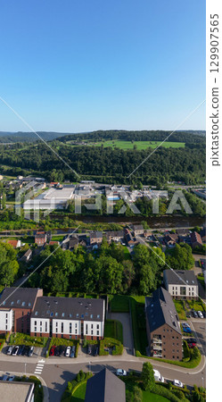 Sougne-Remouchamps, Aywaille, Liege, Wallonie, Belgium, August 10, 2025, Aerial View of a Beautiful 129907565