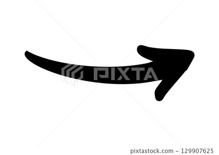 Handwritten right arrow black Handwritten right arrow black 129907625