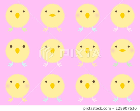 黃色小雞無縫圖案C-2 黃色小雞無縫圖案C-2 129907630
