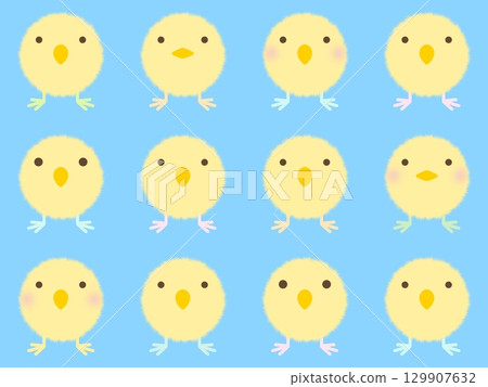 Yellow chick seamless pattern C-3 129907632