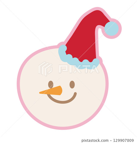 Snowman wearing hat for Christmas decoration, winter festive season, card print, December element, gift wrap, packaging, cartoon character, comic, sticker, campaign badge, brooch, expression, mood Snowman wearing hat for Christmas decoration, winter festive season, card print, December element, gift wrap, packaging, cartoon character, comic, sticker, campaign badge, brooch, expression, mood 129907809