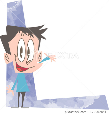 A man waving his hand in greeting. No copy space outline. 129907851